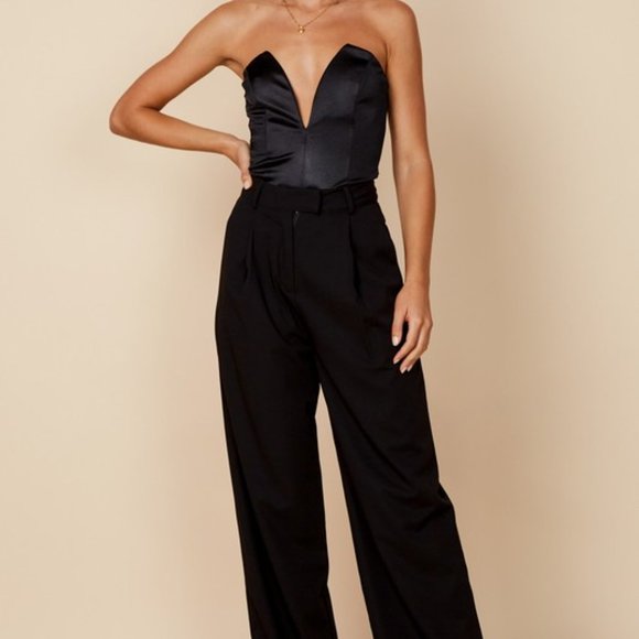 NWT Satin Deep Plunge Bodysuit - Picture 6 of 8